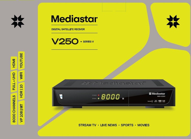 گیرنده دیجیتال مدیا استار مدل V250 با ریموت کنترل